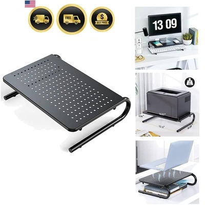 Monitor Stand Riser Laptop Desk Organizer with Ventilation Adjustable Height - Image 1 of 4