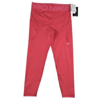 Nike Pro Dri-Fit Leggings Womens Large Pink High Rise 7/8 Training FV7388-629 - Image 1 of 4