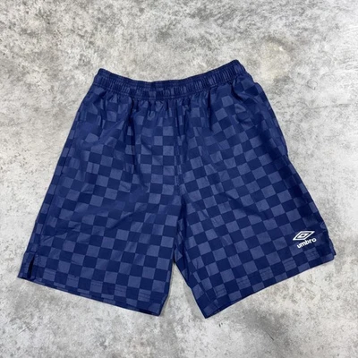 Umbro Shorts Youth Large Navy Blue Checkerboard Athletic Soccer Training Gym - Image 1 of 4