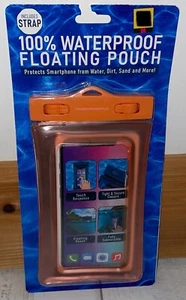 Waterproof Floating Cell Phone Case/Pouch with Strap - Orange - NEW - Picture 1 of 3