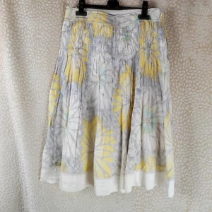 Coast Womens Skirt Cotton Silk Blend Floral Print Size UK 12 Contrast Trim - Picture 1 of 12