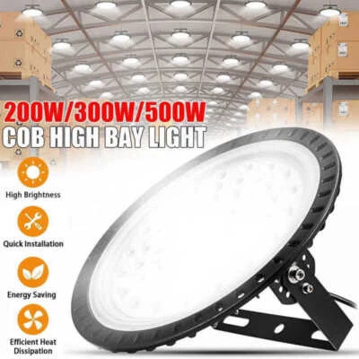 UOCOMDER LED High Bay Light 50/100/200/300/500W Low Bay UFO Warehouse Industrial Lights