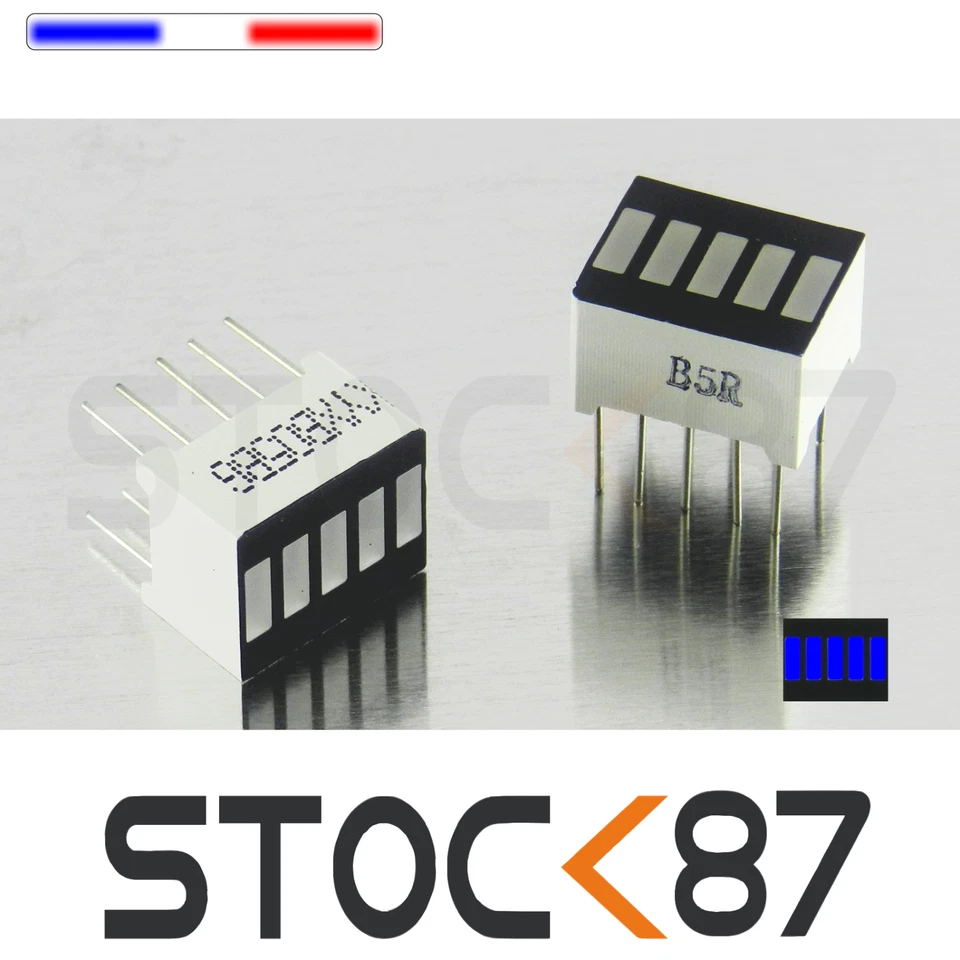 SK87 774# 1 à 10pcs bargraphe 5 LED bleu - blue LED bargraph