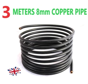 3 Meter 8 mm Kupferrohr / Rohr, geeignet für Gas, Wasser, LPG, Autogas, PVC-Beschichtung - Bild 1 von 2