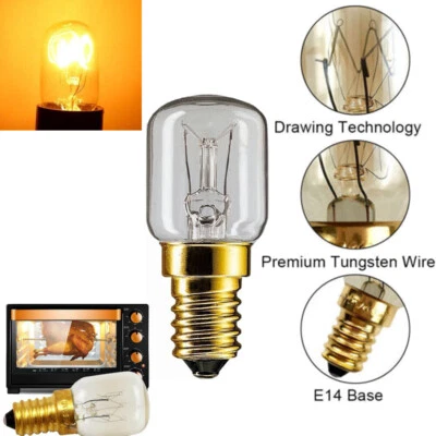 E14 Backofenlampe Birne 15W Warm Herd Backofen 300° Grad C  Oven Lamp halogen - Bild 1 von 4