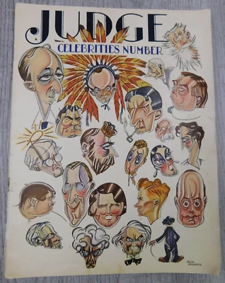 Judge Celebrities Number Volume 93 Number 2400 Oct 29 1927 Vintage Magazine - Image 1 of 4