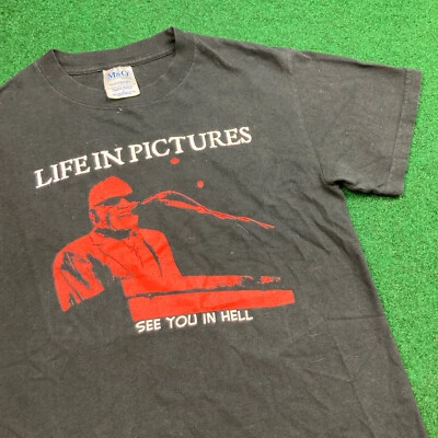 Vintage Ray Charles Shirt Mens S Black Red Life In Pictures See You In Hell Y2K - Image 1 of 4