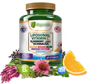 VITAMIN C*ZINC*ELDERBERRY*ECHINACEA*7 in 1 IMMUNE System BOOSTER & SUPPORT 100 C - Picture 1 of 6