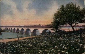 Waterville Ohio Betonbrücke Ohio & elektrische Eisenbahn OH Vintage Postkarte - Bild 1 von 2