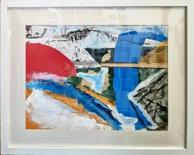 LANYON АБСТРАКТНЫЙ МОРСКОЙ ПЕЙЗАЖ ВДОХНОВЛЕННЫЙ ST IVES NIGEL ВОДЫ В РАМКЕ ПОДПИСАННЫЙ ОРИГИНАЛ - Изображение 1 из 4