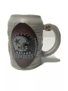 VTG Dallas Cowboys heavy 3D Miller Lite Beer 30 OZ Mug Ceramic NFL Collectible - Picture 1 of 8