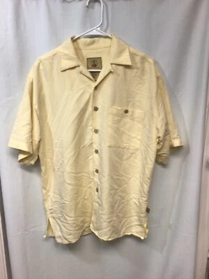Joe Marlin Yellow Medium Rayon Blend Hawaiian Style Shirt B15 - Image 1 of 4