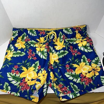 Land's End Men's Volley 8" Floral Print Hawaiian Swim Trunks XL 40-42 - Image 1 of 4