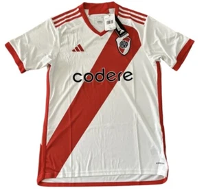 NWT! Adidas River Plate 23/24 White Red Home Men’s Large Soccer Jersey HT3677 - Picture 1 of 13
