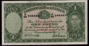 COMMONWEALTH BANK OF AUSTRALIA R-30 (1942) 1 - Armitage/McFarlane VERY FINE/aEF