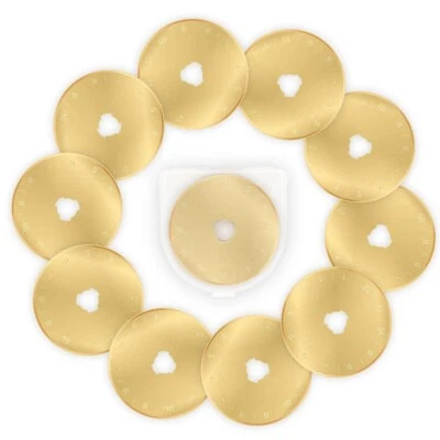 10x Titanium Coated 45mm Rotary Cutter Blades Cutting Quilting for OLFA fiskars - Image 1 of 4