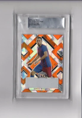 2022 Leaf Metal Soccer Orange Crystal Proof Sergio Busquets 1/1 - Image 1 of 2