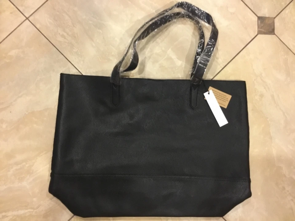 NUEVO BOLSO SHOPPER SOLE SOCIETY VEGANO "DAWSON" OVERSIZE en NEGRO Foto 1 de 4