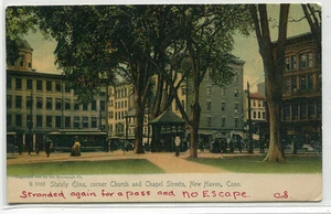 Stately Elms Church & Chapel Streets New Haven Connecticut 1906 postcard - Picture 1 of 1