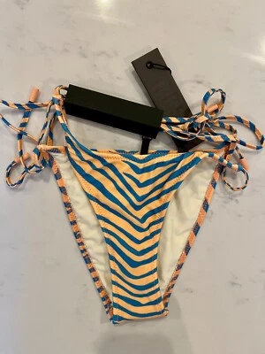 triangl bikini bottom xxs pink blue zebra new tags on - Image 1 of 4