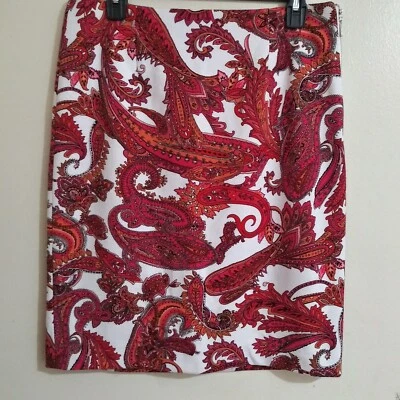 Falda lápiz de cachemira blanca y roja Grace Elements para mujer - Talla: 8 Foto 1 de 4