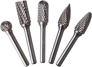 5 Piece Carbide Burr Set, Carbide Burr with Double Cut, 6 mm - Picture 1 of 3