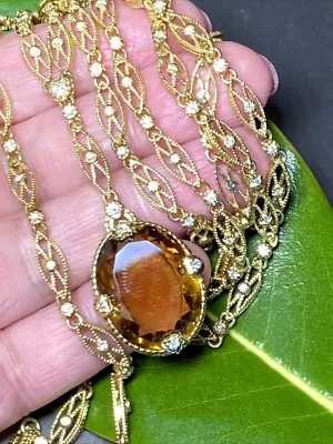 Collar Judith Ripka Oro Amarillo 18K Diamante Citrino Patrimonio Joyería Fina Foto 1 de 4