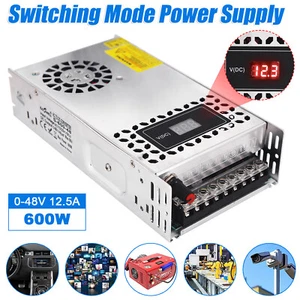 AC 110 V/220 V zu DC 0-48 V 12,5 A 600 W einstellbares digitales Schaltnetzteil USA - Bild 1 von 12