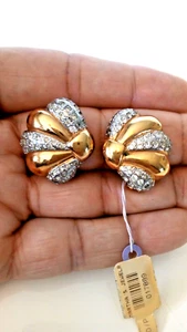 NWT Vogue Bijoux Vintage Crystal Shell Earrings~$155 - Foto 1 di 8