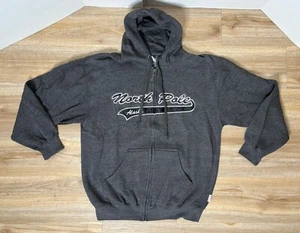 North Pole Alaska Hoodie Zip Up Heather Gray Size Large Embroidered - Picture 1 of 6