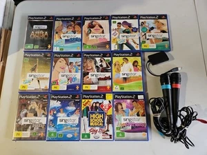 Singstar + HSM PS2 PlayStation 2 Mircophones adapter 13x Games Bundle AUS PAL - Picture 1 of 5