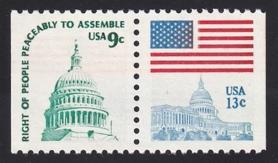 1623d (1590+1623) Pair from Booklet Perf 11x10.5 Unused NH OG - Image 1 of 2