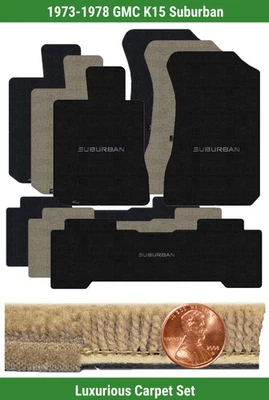 Juego de alfombrillas de lujo personalizadas para GMC K15 Suburban 1973-1978 con logotipo (3 piezas) #O0S Foto 1 de 4