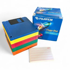 Fujifilm 20 Floppy Disks 3-1/2" Color Disks 2HD Formated IBM New w/ Labels - Afbeelding 1 van 2