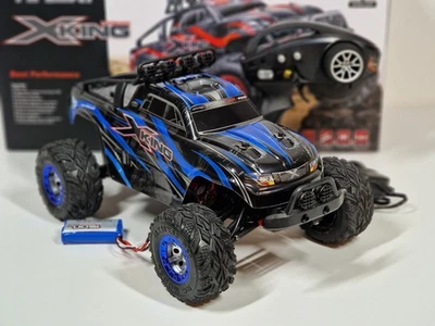 Amewi 22219 X-King Rc Monstertruck 4WD 1:12 Brushed Blau Rc Auto Offroad Elektro - Bild 1 von 4