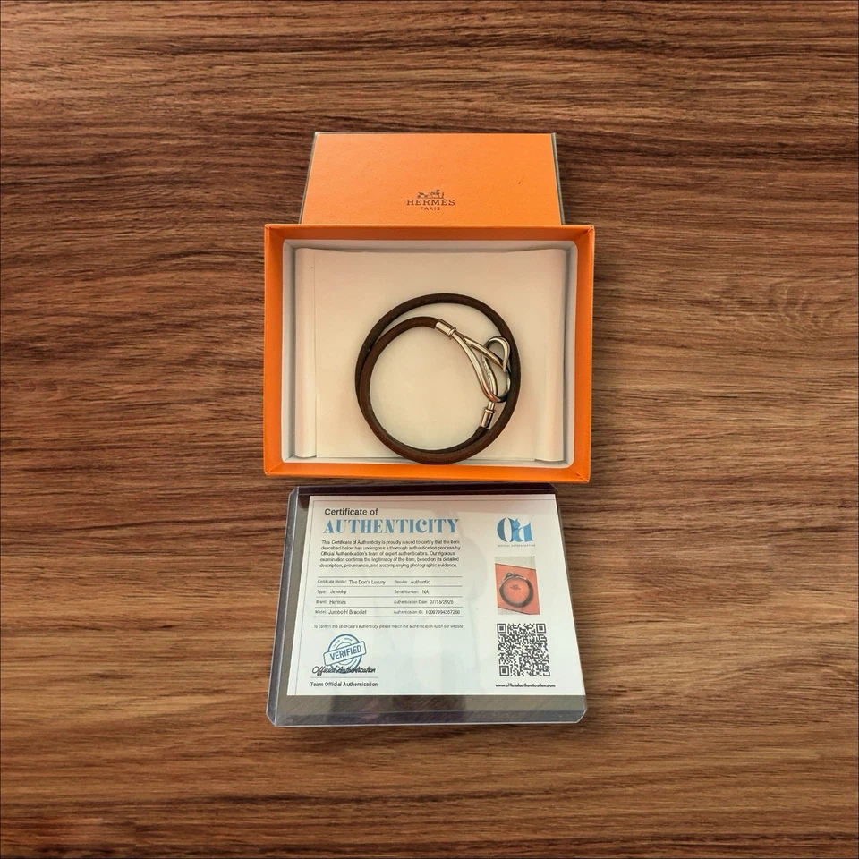 Pulseira Hermes de couro gancho jumbo duplo tour envoltório - Imagem 1 de 2