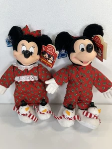 De colección Años 80 DISNEY Aplausos Hora de Dormir Navidad Mickey Minnie Mouse 12" con Etiquetas - Imagen 1 de 18