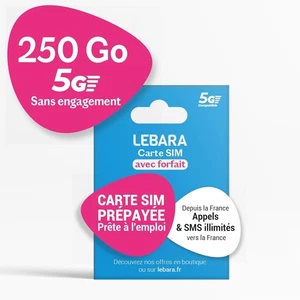 Prepaid Sim Karte, Lebara Mobile - Unbegrenzte SMS Anrufe - 250GB Internet - Bild 1 von 6