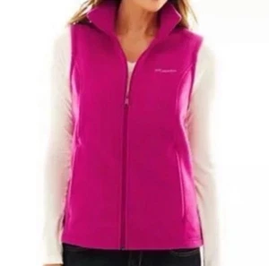 Columbia gilet pile donna grande rosa brillante full zip senza maniche RN 69724 - Foto 1 di 7