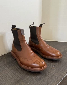 Trickers M2754 Henry BOOT 1001 BURNISHED Brown Dainite UK Made Mens Size US 9.5 - Picture 1 of 18