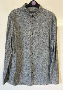 John Rocha Men’s Green Mix Floral Long Sleeve Cotton Shirt & Logo Size Large - Picture 1 of 12