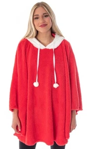 Santa Claus Pullover Costume Robe Red Plush Unisex Adult Christmas Hoodie - Picture 1 of 5