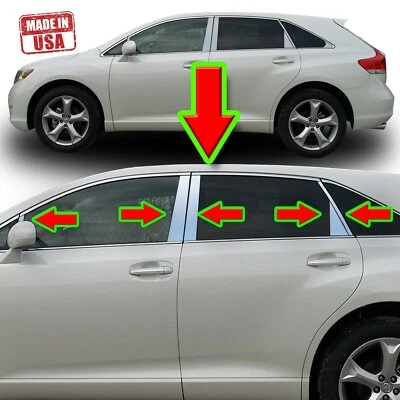 Chrome Pillar Trim for Toyota Venza 09-18 10pc Set Door Cover Mirrored Post - Image 1 of 4