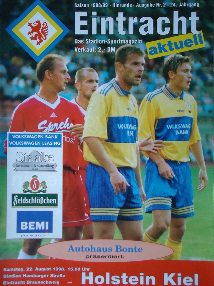 Programm 1998/99 Eintracht Braunschweig - Holstein Kiel - Bild 1 von 1