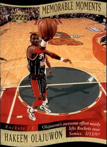 1997-98 Collector's Choice Memorable Moments Basketball Card #8 Hakeem Olajuwon