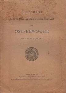 Festschrift der Ernst-Moritz-Arndt-Universität Greifswald zur Ostseewoche 1962. - Bild 1 von 2