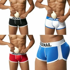 Jockmail 3D Acolchado Mejorar Sexy Hombres Ropa Interior Boxeadores Push Up Butt Elevador Baúles - Imagen 1 de 23