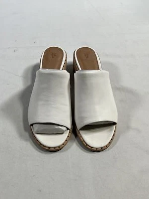 Womens Frye Slip On White Cindy Mule Heel Sandal 8M NEW - Image 1 of 4