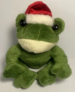 Dan Dee Collectors Choice Green Frog Santa Plush Christmas Stuffed Animal 6” - Picture 1 of 9