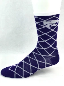 Kansas State Wildcats Diamond Design Crew Socks - Picture 1 of 2
